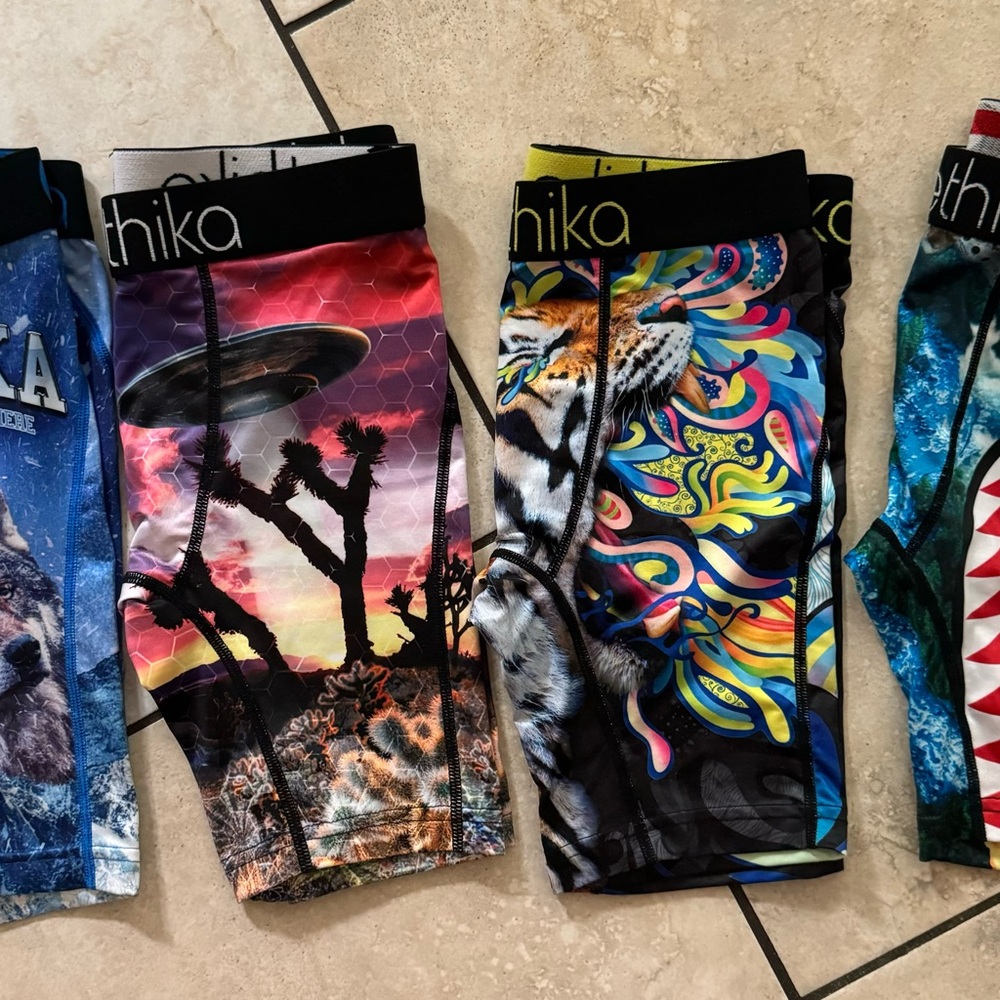Ethika boys boxers (4) size large.  In great condition.  Worn once. 1 price for4